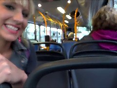 Blasen, Bus, Europäisch, Deutsch, Oma, Im freien, Pov, Flotter dreier