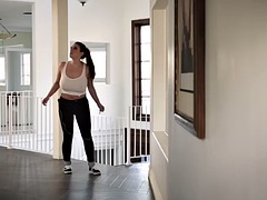 デカパイ, 茶髪の, ぽちゃ, エロティック, メイド, 乳首, ソフトコア, ユニフォーム