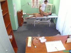 Amateur, Mamada, Corrida, Médico, Estilo perrito, Enfermera, Uniforme, Voyeur