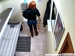 デカパイ, チェコ, オマンコ, 現実, 赤毛, 日光浴室, 一人, ティーン