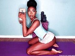 Morena, Ébano, Besar, Lesbiana, Lencería, Coño, Estriptis, Juguetes