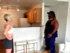 素人, お尻, デカパイ, ブロンド, フェラチオ, バック, 異人種間, ヤリマン