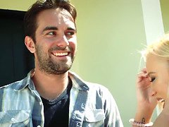 Very sexy and seductive blonde teen gets filled with cum