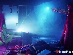 お尻, フェラチオ, ボンデージ, 茶髪の, チン, バック, オマンコ, オッパイの