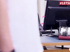 Busty MILF Secretary Izzy Mendosa Tease And Bangs At The Office With Young Passionate Boss