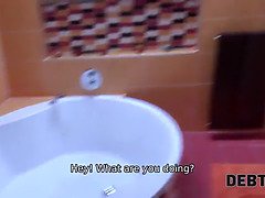 Horny teen with dark hair savors debt collector's hard cock in 4K POV