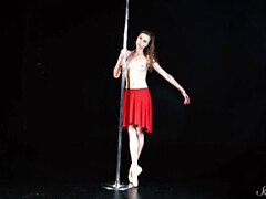 Bruinharig, Schattig, Erotisch, Vingeren, Naakt, Rok, Alleen, Tieten likken