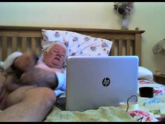 Grandpa stroke on webcam