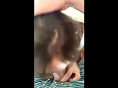 Enthousiasteling, Pijpbeurt, Bruinharig, Stel, Diep in de keel, Sperma in gezicht, Zuigen, Tiener