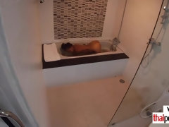 アジア人, フェラチオ, 茶髪の, チン, 自然山雀, タトゥー, タイ, 濡れ