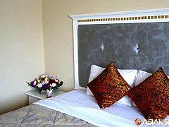 Asiatisch, Braunhaarige, Behaart, Hd, Japanische massage, Muschi, Dürr, Titten