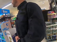 バック, ヨーロピアン, Hd, オフィス, ポリス, ガリガリ, フェラする, 三人