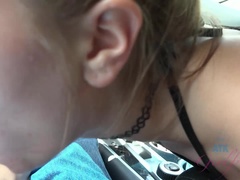 Amateur, Plage, Sucer une bite, Petite amie, Nue, Pov, Nénés