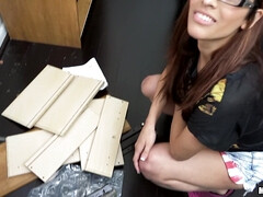 Cul, Sucer une bite, Brunette brune, Lunettes, Hard, Fille latino, Seins naturels, Adolescente