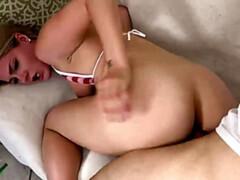 お尻, デカ尻, ブロンド, チン, 家族, オナニー, ピグテール, 現実