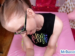 POINT OF VIEW pierced stepteen suck and rides stepdaddys penis