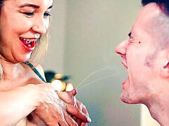 ブロンド, フェラチオ, バック, ドレス, フェティッシュ, 下着, 淫乱熟女, 母乳