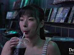 アジア人, デカパイ, 黒人, 異人種間, レズビアン, なめる, 赤毛, オッパイの