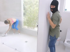 Salle de bains, Grosse bite, Gros seins, Tromperie, Clito, Couple, Masturbation, Surprise