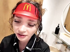 LilyCute McDonald's Girl Fucks Hard to Fix Mistake - Big Tits Amateur Doggy Style