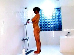 Grosse titten, Blasen, Süss, Frau, Masturbation, Natürlich, Dusche, Solo