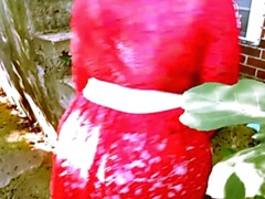 素人, デカ尻, デカパイ, 黒人, 女, 淫乱熟女, 放尿, 公共
