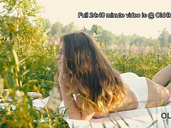 Rondborstig, Hondjeshouding, Brillen, Handbeurt, Hd, Aftrekken, Buiten, Tiener