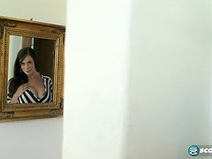 Grote mammen, Pijpbeurt, Bruinharig, Hd, Buiten, Zuigen, Tietenklus, Tieten likken
