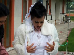 Невеста, Голышом, На природе, Свадьба, Влажная