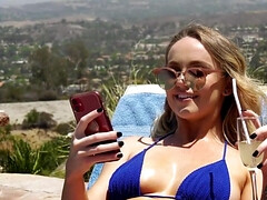 デカチン, ビキニ, フェラチオ, ズームショット, ヒール, 異人種間, フェラする, オッパイの