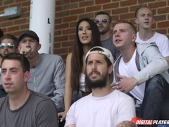 Aziatisch, Pijpbeurt, Bruinharig, Hondjeshouding, Vingeren, Handbeurt, Buiten, Kort haar