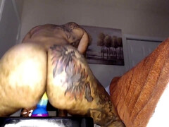 Cul, Nana, Gros seins, Gode, Noir ébène, Masturbation, Solo, Jouets