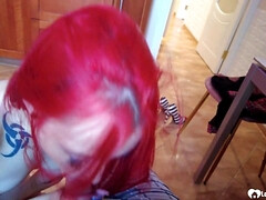 Amateur, Incroyable, Lunettes, Fait maison, Cuisine, Rousse roux, Adolescente, Uniforme