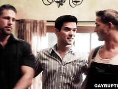 Ranch employees in a steaming powerful faggot gang fuck-fest