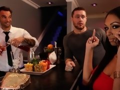 デカ尻, デカパイ, フェラチオ, 茶髪の, バック, 淫乱熟女, 3p男男女, 三人