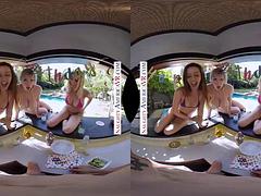 3d, Красотки, Большие сиськи, Блондинки, Вчетвером, Вечеринка, Сюрприз, Сиськи