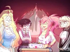 デカパイ, 茶髪の, 中出し, ダブル開発, グループ, ハードコア, パーティ, オッパイの