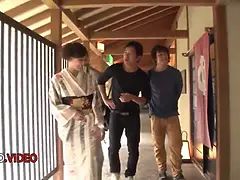 Outdoor Threesome Bliss: Aoi Mizuno's Erotic Blowjob Adventure