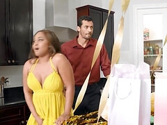Bodacious brown babe gets her bubble butt pounded hard