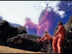 Plage, Blonde, Queue, Groupe, De plein air, Public, Réalité, Echangistes