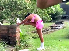 Cul, Gros seins, Noire, Énorme, Fille latino, De plein air, Public, Nénés