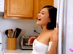 Hd, キッチン, レズビアン, なめる, オナニー, オマンコ, 赤毛, オッパイの