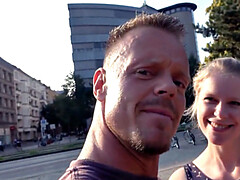 Public amateur POV fucked outdoors in Germany on sex date