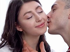 Sucer une bite, Éjaculer dans la bouche, Hd, Léchez, Criant, Rasée, Adolescente, Nénés