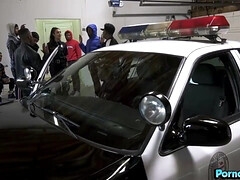 デカパイ, 黒人, 茶髪の, イマラチオ, チン, 黒人, 乱交, ポルノスター