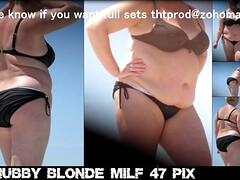 ぽっちゃり, ブロンド, エロティック, デブ, 自家製, 熟年, 淫乱熟女, のぞき