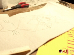 Behind the scenes fun with tattooed chick Sully Savage