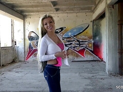 GERMAN SCOUT - BIG JUGGS mommy TALK TO POUND AT STREET CASTING FOR MONEY - Barbie sins