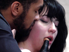 アナル, お尻, 茶髪の, 服従, 女, グローブ, レザー, 奴隷