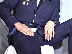 Russian military jerking his huge cock